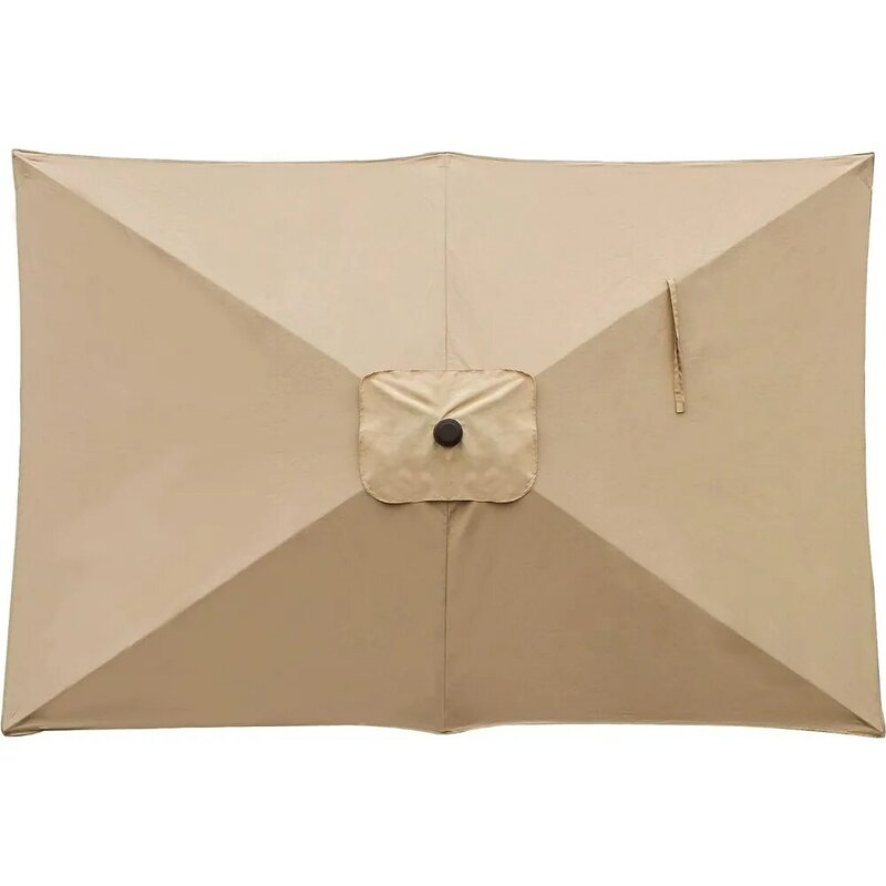 Parapluie de table de marché extérieur rectangulaire, inclinaison et manivelle à bouton-poussoir, 10'