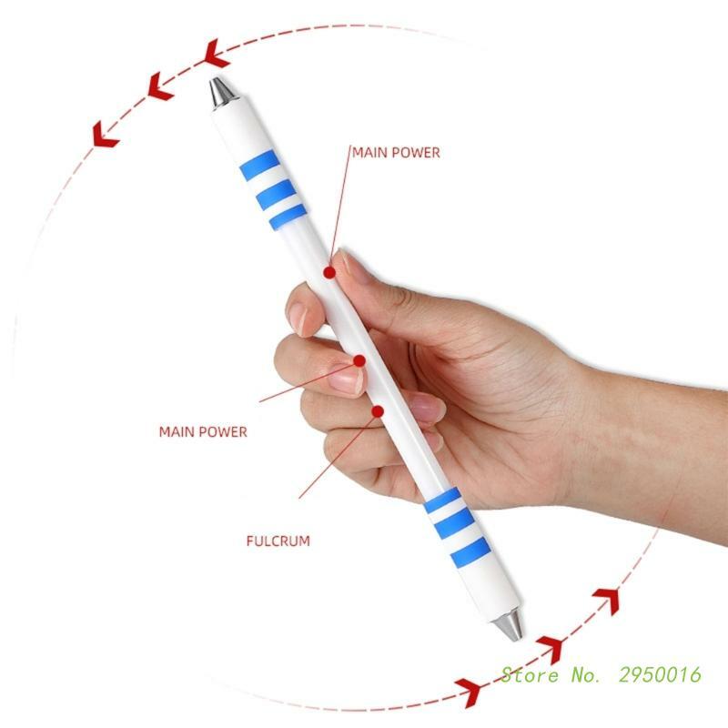 1pc girando caneta rolando dedo caneta rotativa não deslizamento revestido girando caneta esferográfica jogo truque canetas para o estudante aprendizagem