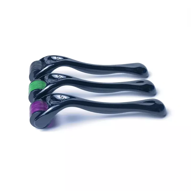 Titanium Derma Roller para o crescimento do cabelo, rolo do microniddle, comprimento das agulhas, preto, verde, perda do Anti-cabelo, 0.25mm, 0.3mm