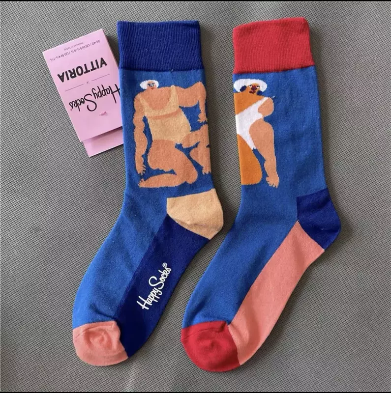 Happy Socken Frauen Crew Socken Baumwolle Neuheit Geschenk Einheits größe am meisten