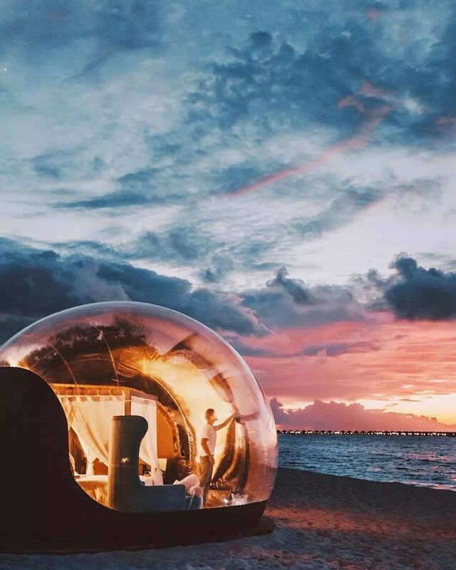 Tienda de burbujas inflable transparente para acampar al aire libre, casa esférica transparente, cabaña de jardín, cabaña, cúpula de cielo estrellado con soplador gratis
