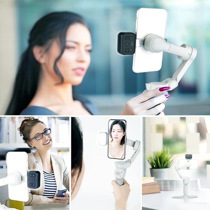 Handheld Stabilizer Fill Light, Mini Multi-Function Beauty Light, exterior fotografar ao vivo, ABS para DJI Feiyu, 1 conjunto
