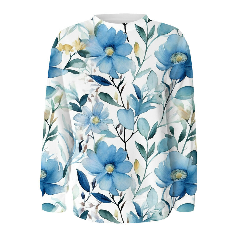 女性のためのヴィンテージフローラルスウェットシャツ,フード付きスウェットシャツ,植物と花のデザイン,コート,y2k,2023