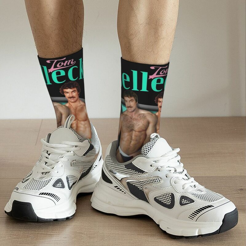 Retro Tom Selleck Bootleg Accessories Crew Socks Compression Funny TV High Quality Crew Socks Cute for Unisex Gifts