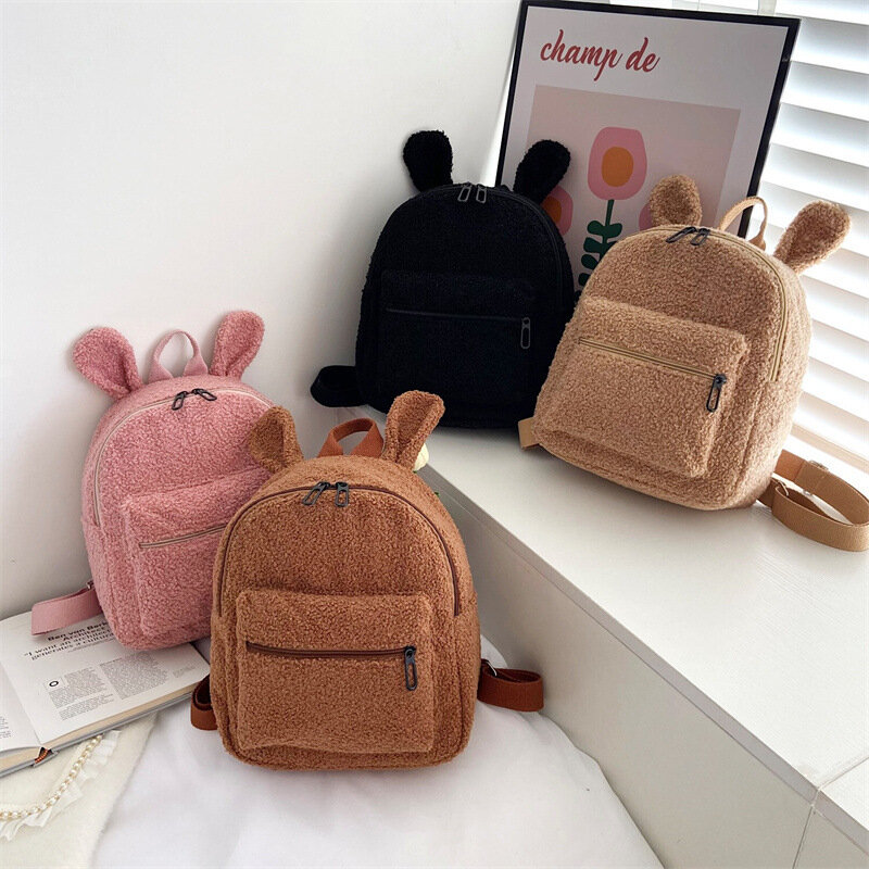 Personalised Name Initial Backpack with Custom NAME Portable Mini Children Travel Shopping Rucksacks Bear Shaped Shoulder Bags