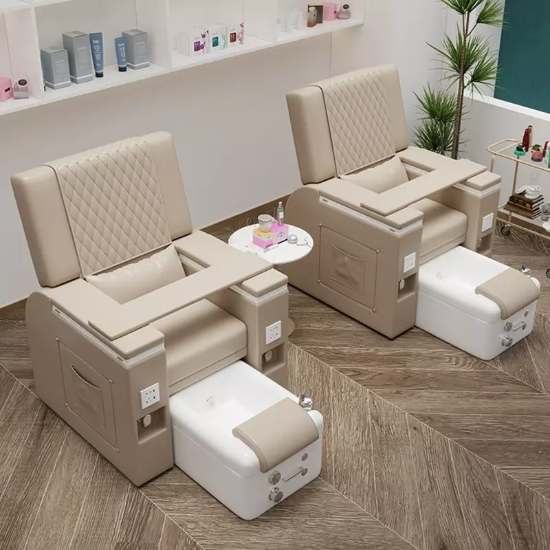 Electric Reclining Foot Pedicure Chair with Surfing Function, Auto Full-body Massage, Manicure Chair