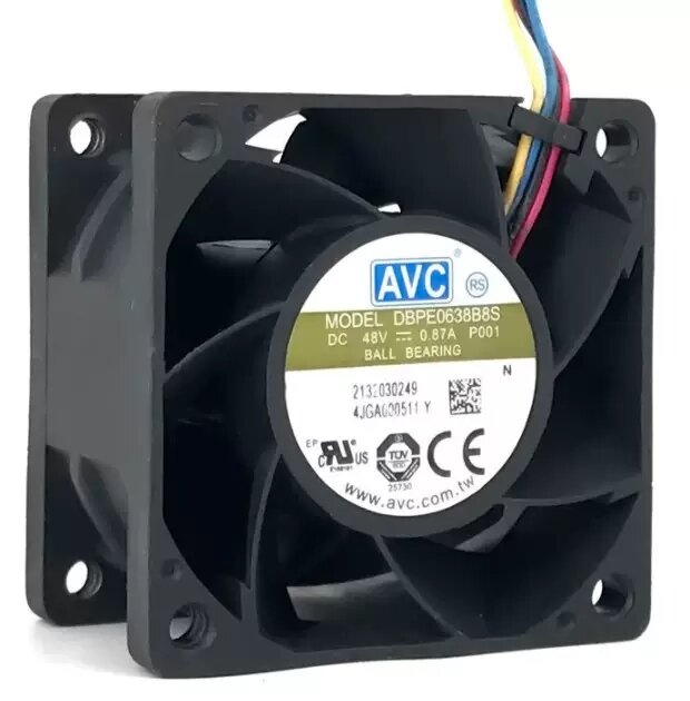 Avc dbpe0638b8s p001 dc 48v 0.87a 60x60x38mm ventilador de refrigeração do servidor de 4 fios