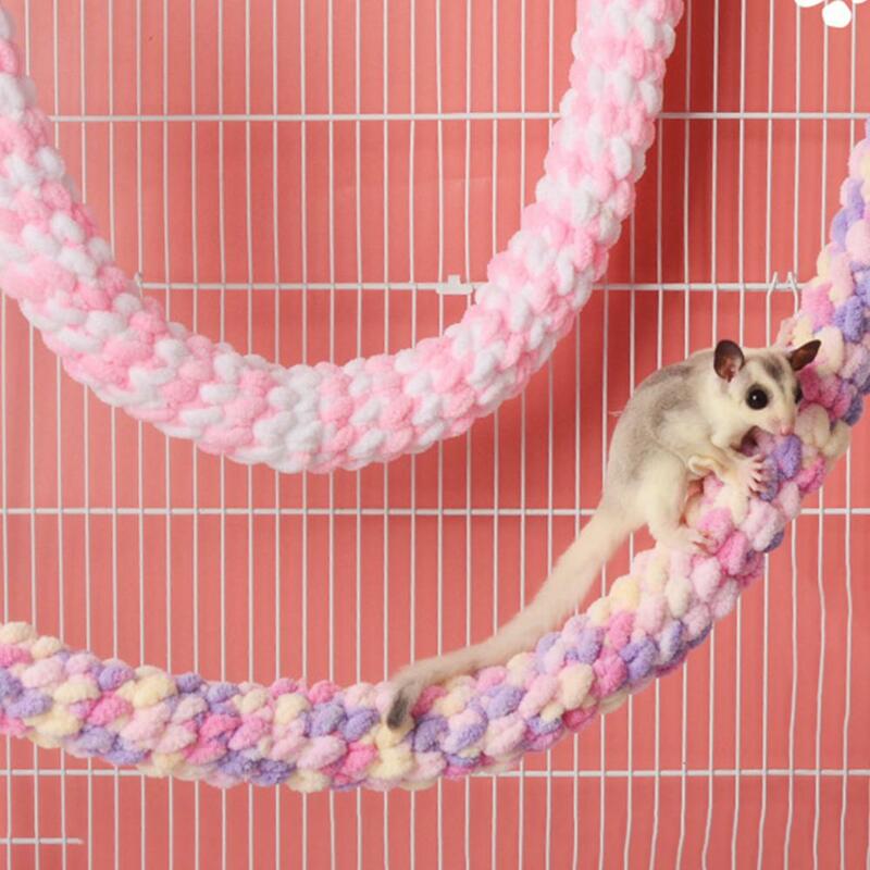 Mainan ayunan Hamster tali panjat Parrot 60cm mainan gantung marmut tali kunyah tali Gula Glider Cockatiel latihan dudukan hewan peliharaan