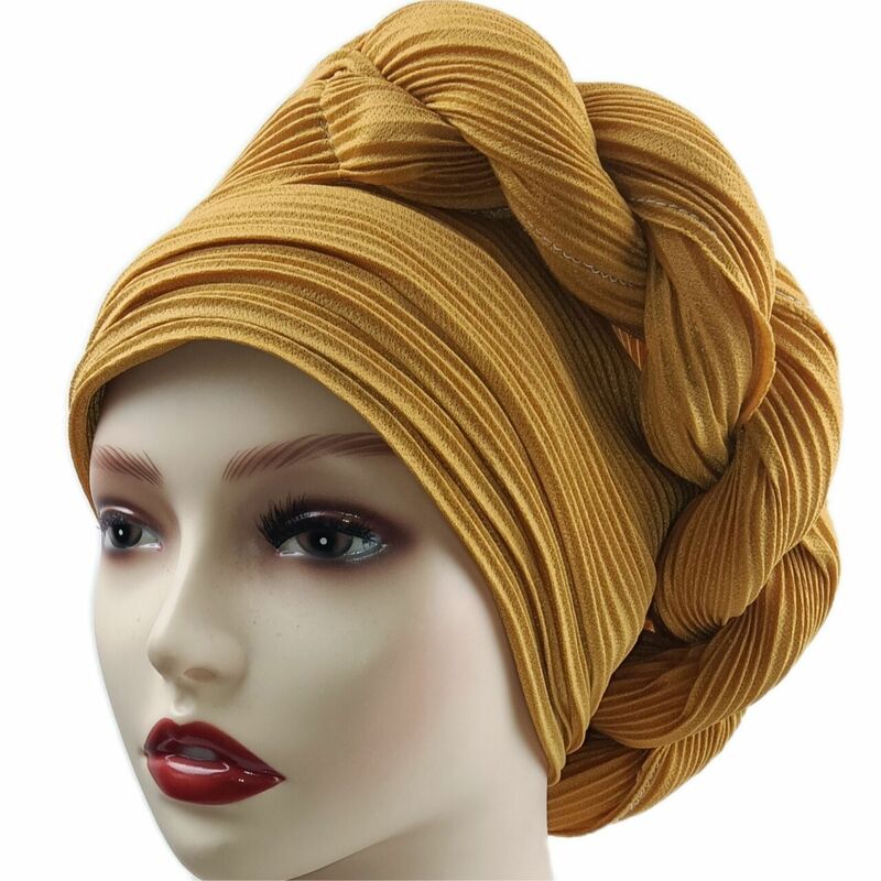 2022 Fashion Style African Women Solid Color Headtie African Caps African Headtie Women Hats