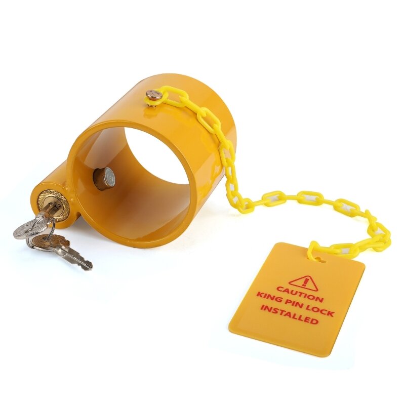 Замок шкворня прицепа 090E с 2 ключами и предупреждающей табличкой для стандартных фиксированных шкворней