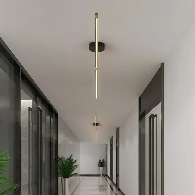 Lampu plafon LED Modern, lampu pencahayaan untuk lorong koridor samping tempat tidur kamar mandi, lampu garis cermin, dekorasi rumah