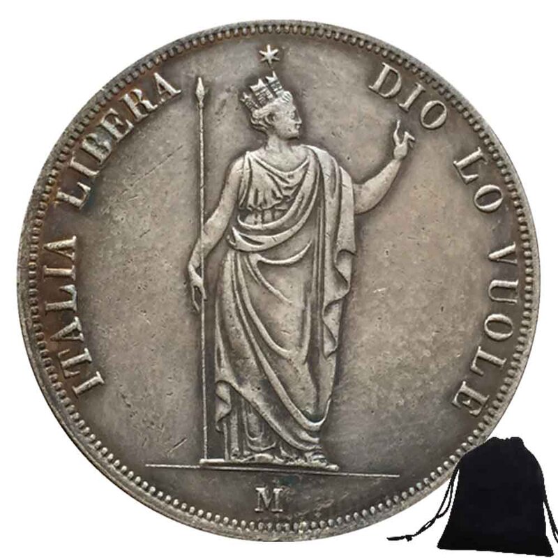 Lusso 1848 svizzera buona fortuna divertente coppia moneta d'arte/moneta da discoteca/buona fortuna moneta tascabile commemorativa + borsa regalo