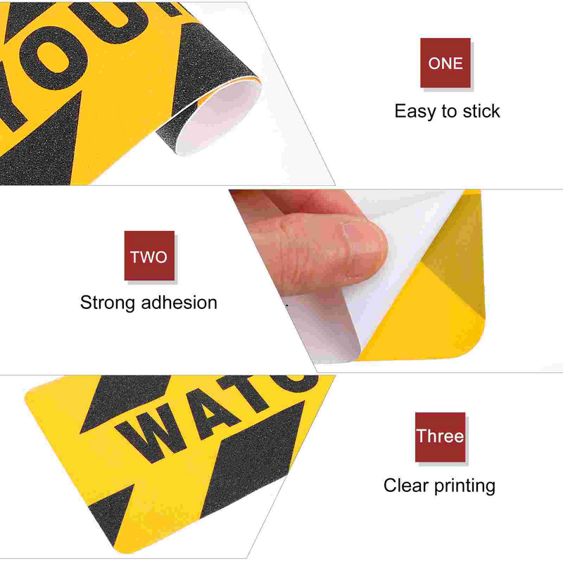 2 pezzi di avvertimento adesivo antiscivolo guarda il tuo segno del gradino decalcomanie del pavimento adesivo l'animale domestico
