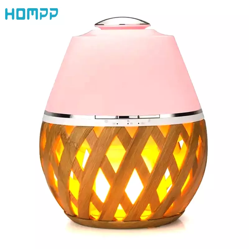 Flame Diffuser Humidifier Atomizer Nano Spray Desk Top Aromatic Oil Aroma Machine Remote Control Bluetooth 7LED Lights for Home