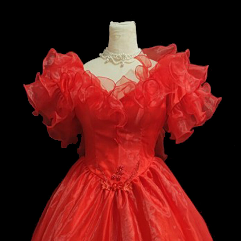 Женское винтажное свадебное платье AnXin SH, оранжевое, красное кружевное платье с v-образным вырезом, коротким рукавом, бусинами, цветами, жемчужинами и оборками на шнуровке