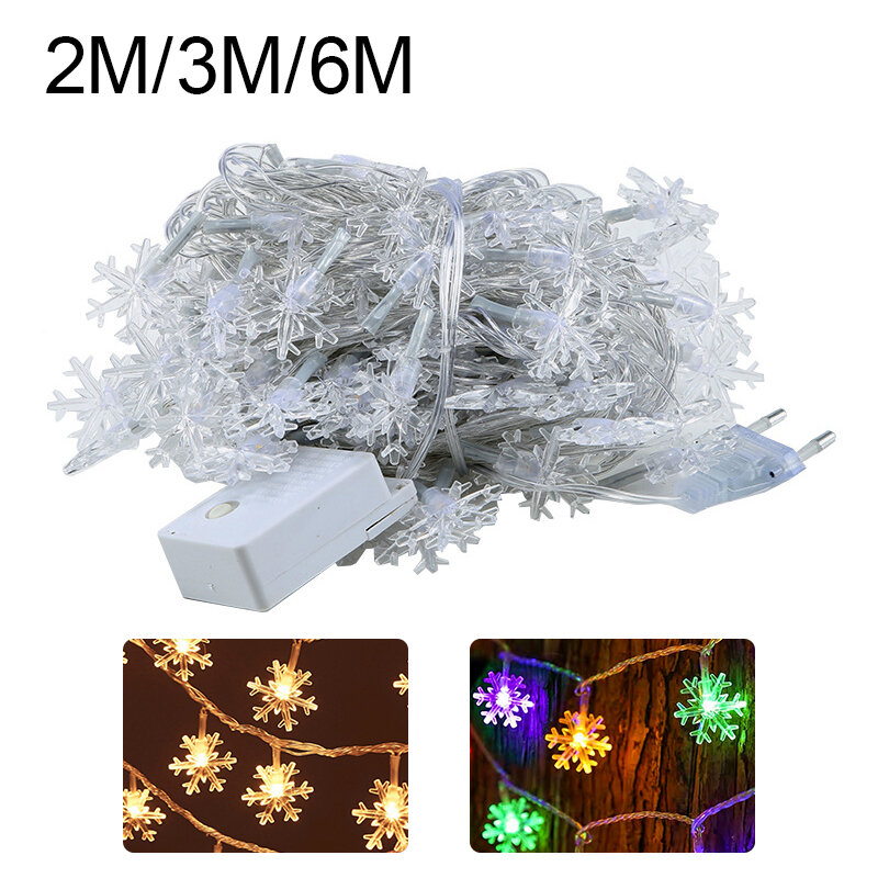 Christmas Tree Snowflake Led String Lights Garland Xmas Decoration For Home Navidad Xmas Tree Decor Fairy Light Pendant