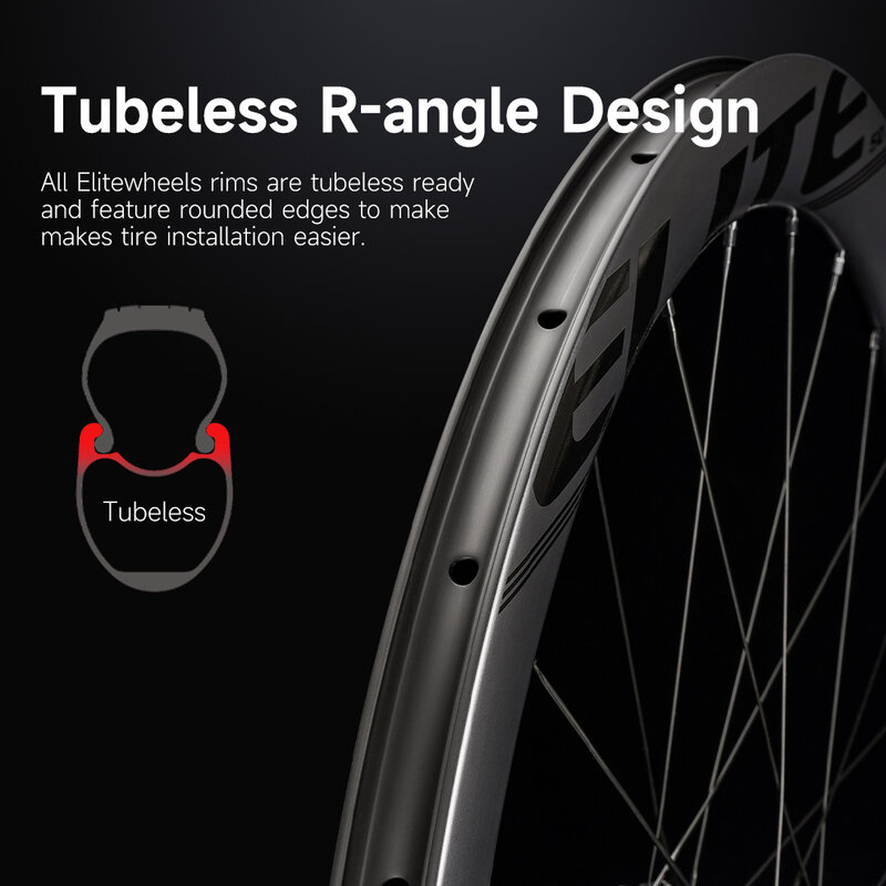 ELITEWHEELS-juego de ruedas de carbono ultraligero EDGE para bicicleta de carreras, disco de carretera de 1314g, sistema de trinquete de 40, 45, 50 y 65mm, ala de cubo 36T, 20 radios