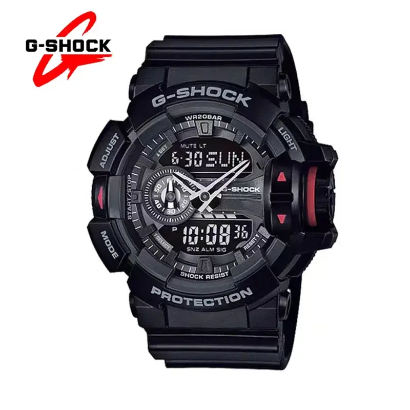 남성용 G-SHOCK 시계, GA 400 시리즈, 패션 캐주얼 다기능 야외 스포츠, 충격 방지 LED 다이얼, 듀얼 디스플레이 쿼츠 시계