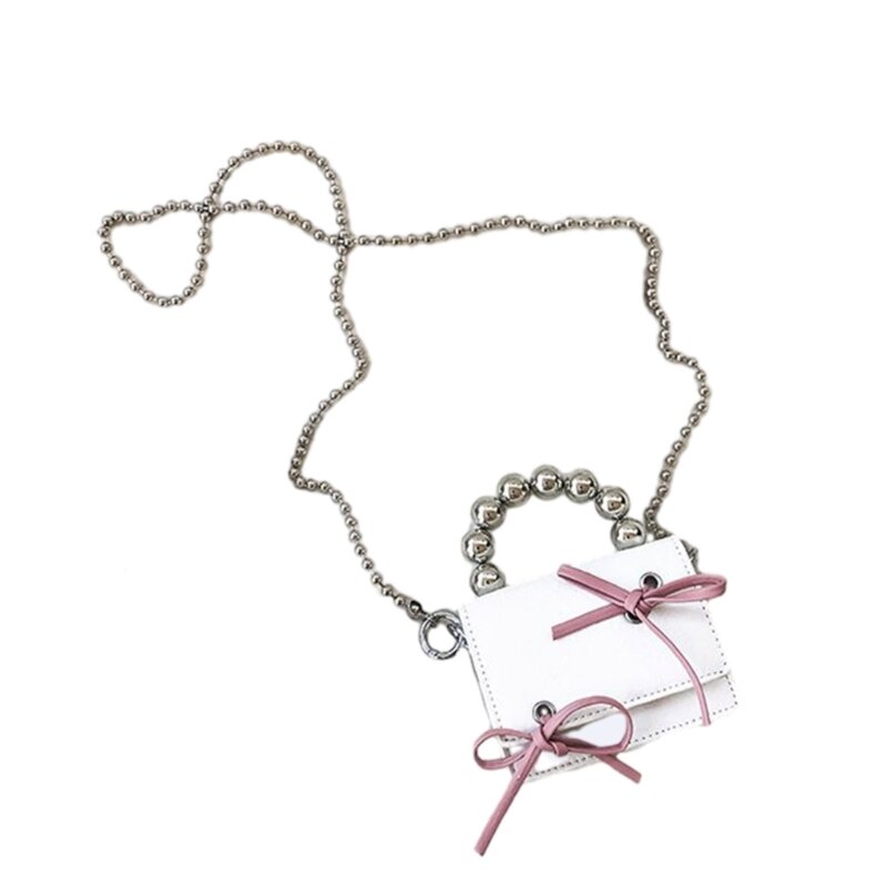 Mini borsa a catena con decorazione a fiocco Borsa a tracolla a tracolla per donna