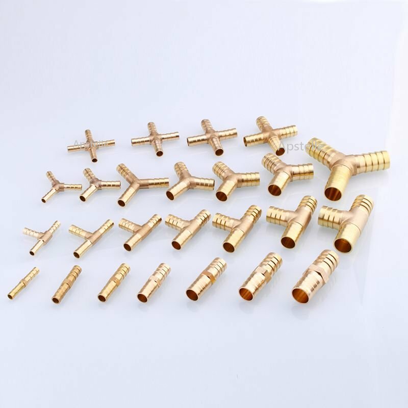 Barbed Pipe Fitting Coupler Connector Adapter for Fuel Gas Water 4mm 5mm 6mm 8mm 10mm 12mm 16mm 19mm Hose Barb Elbow Brass