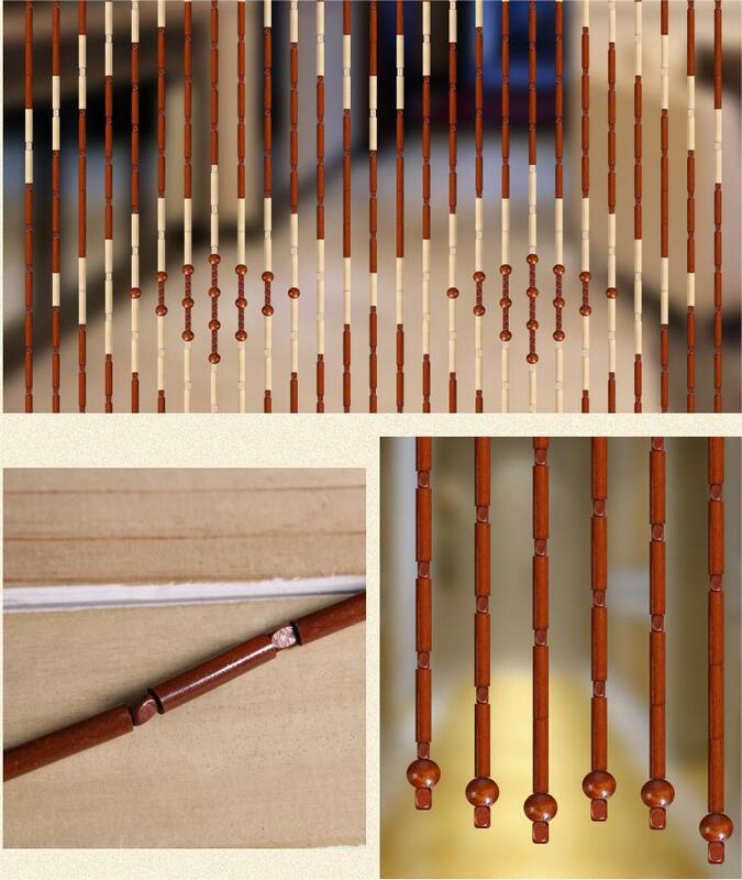 الخرز الستار سلسلة تصميم اليدوية الخيزران خشبية موجة كثيفة هامش الباب الستار مكافحة البعوض التقسيم حبل ثنى ديكور المنزل