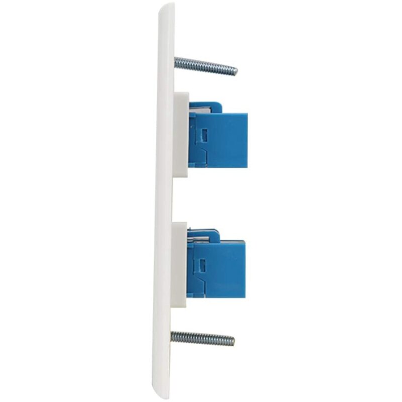 Placa de pared Ethernet de 4 puertos, placa de pared hembra-hembra Compatible con dispositivos Ethernet Cat7/6/6E/5/5E, azul, 2 uds.
