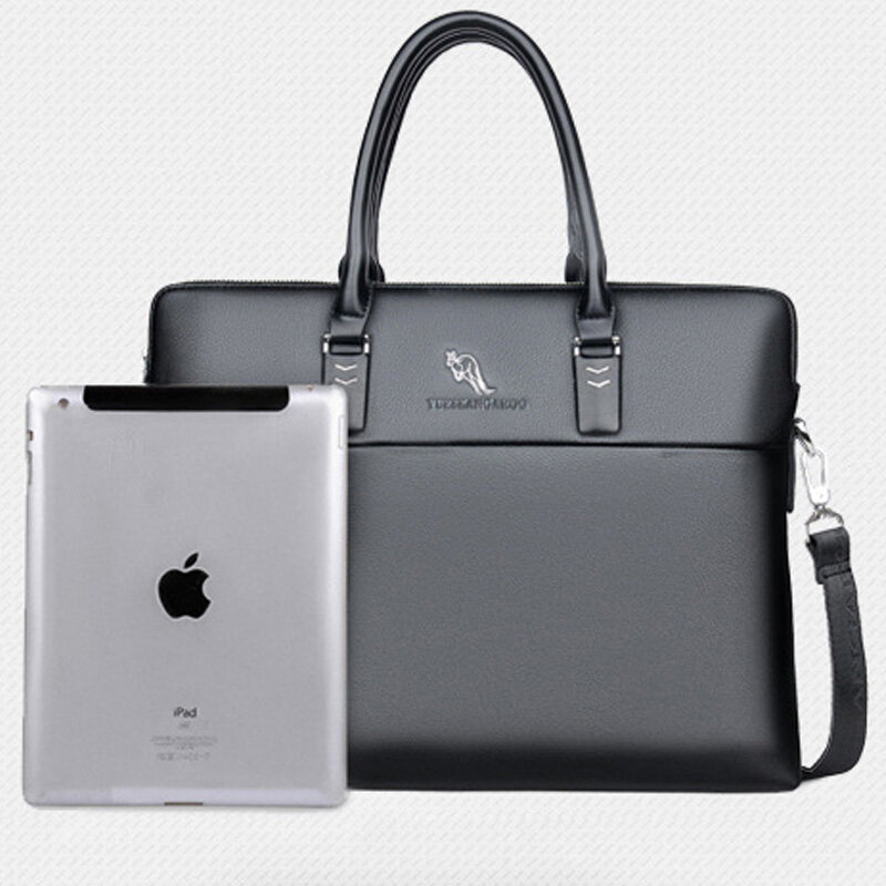 Malas de couro para homens, 14 "Laptop Bag, Business Travel Bags, Bolsas de escritório Bolsas de ombro de alta qualidade