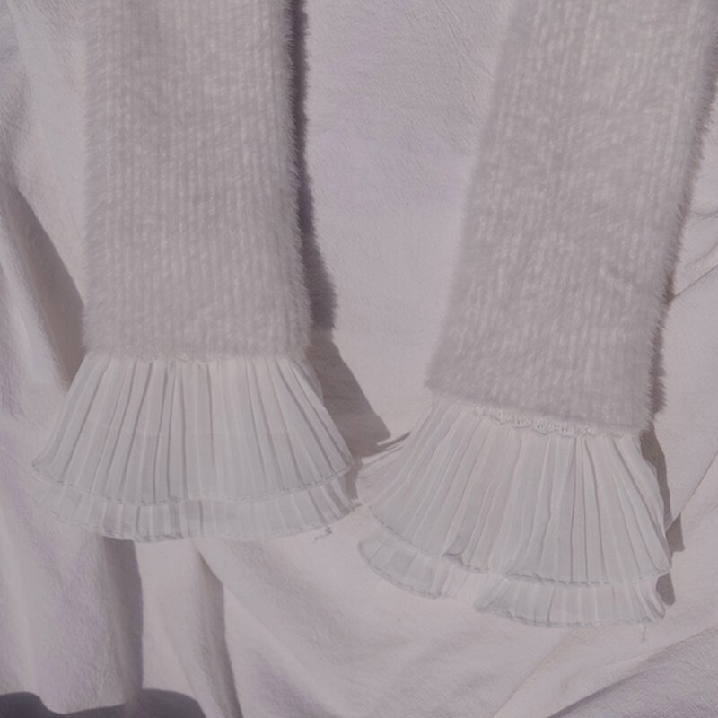 Braut Frauen Shirts Gefälschte Dekorative Ärmeln Falsche Plissee Manschetten Pullover Bekleidung DropShip