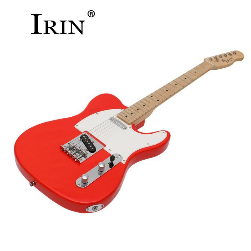 IRIN alat musik gitar listrik, bahan papan jari Maple, Basswood, kenop semi-tertutup