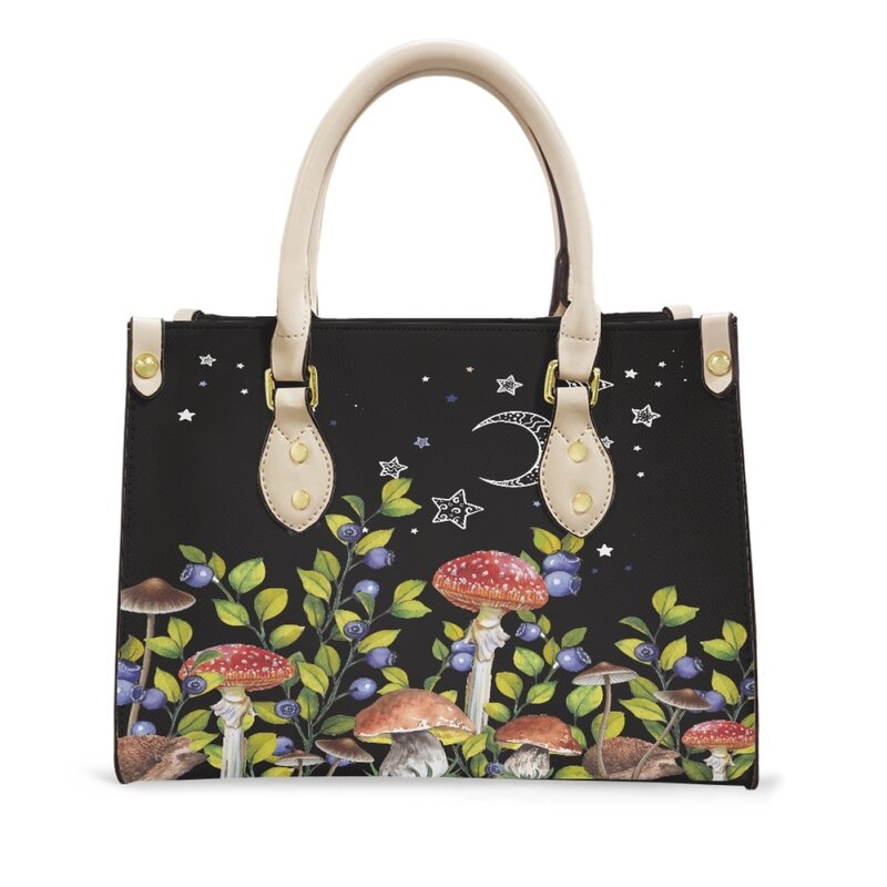 Borsa laterale da donna stampata in 3D a fungo borse da donna carine di lusso borsa in pelle famosa di moda di strada borsa all'aperto personalizzata