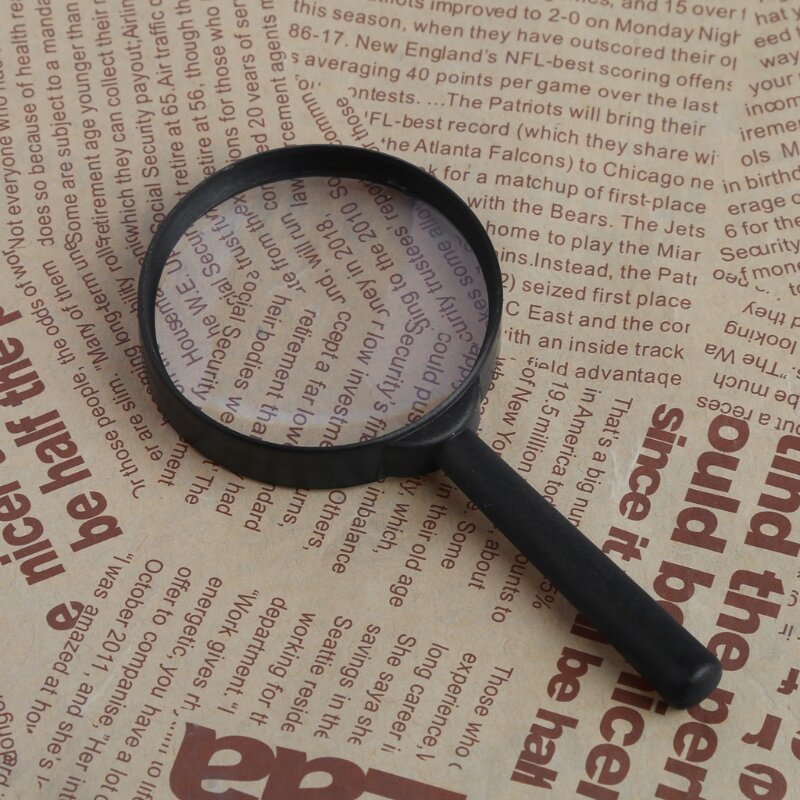 5X Magnifier Glass Lens Handheld Plastic Portable Handle High for Reading Newspaper Jewelry Eye Loupe Glass