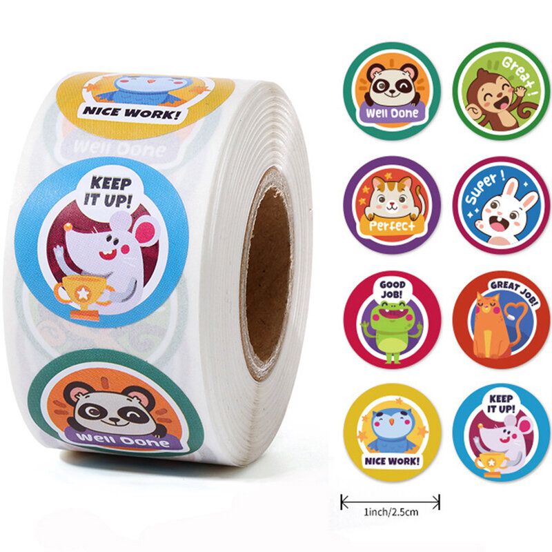 100-500pcs Teacher Reward Sticker Fun Motivation Animal Sticker For School Teacher Student Stationery Stickers