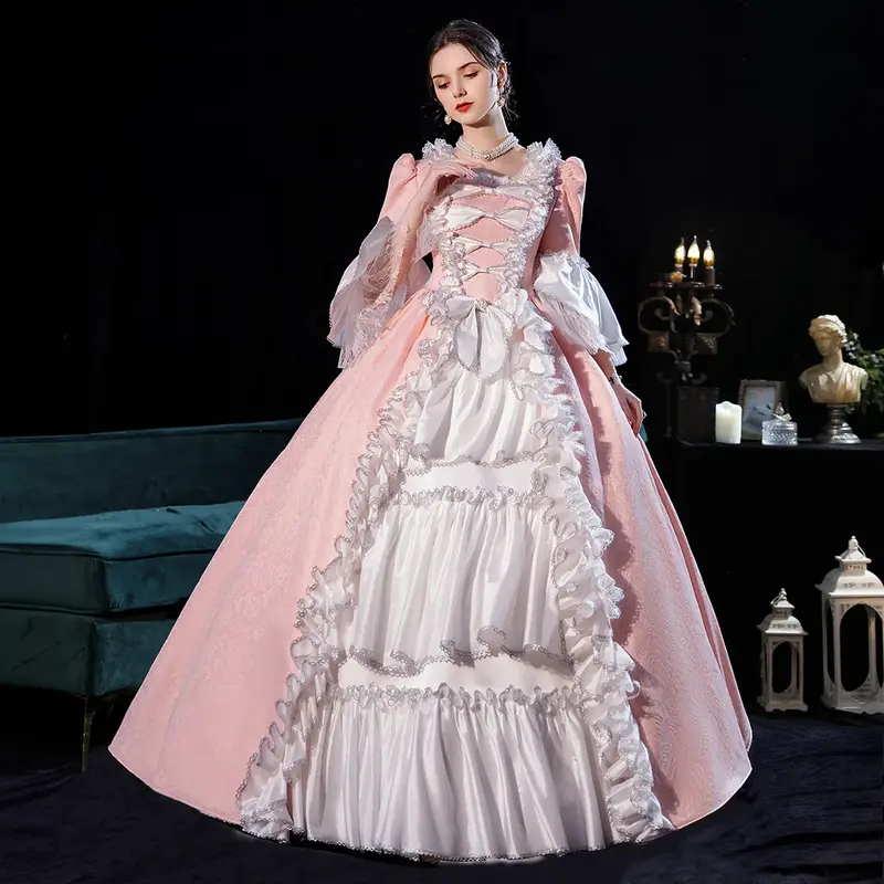 23 Romantische Roze Nobele Prinses Cinema Portret Banket Make-Up Bal Drama Uitvoering Britse Jurk Jurk
