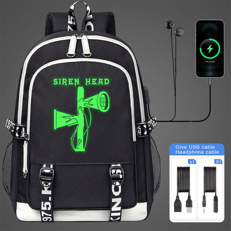 Mochilas escolares luminosas fluorescentes con cabeza de sirena, mochila de hombro para estudiantes, mochila para adolescentes, mochila para computadora portátil con carga USB
