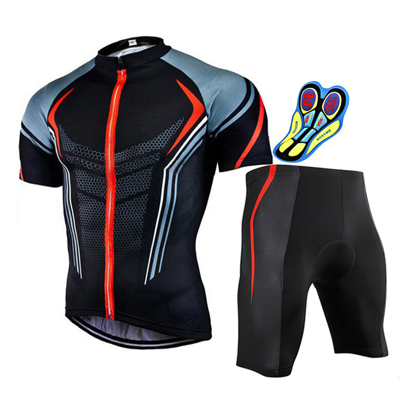 Camiseta de ciclismo para hombre, pantalones cortos con pechera, ropa de bicicleta de montaña, camisas de verano, color negro, 2023