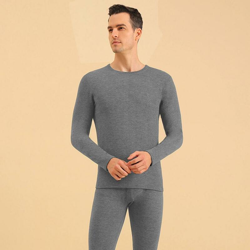 Top Long Johns Soft Thermal Underwear Set for Men Women Fleece Lined Base Layer for Outdoor Activities Solid Color for Autumn