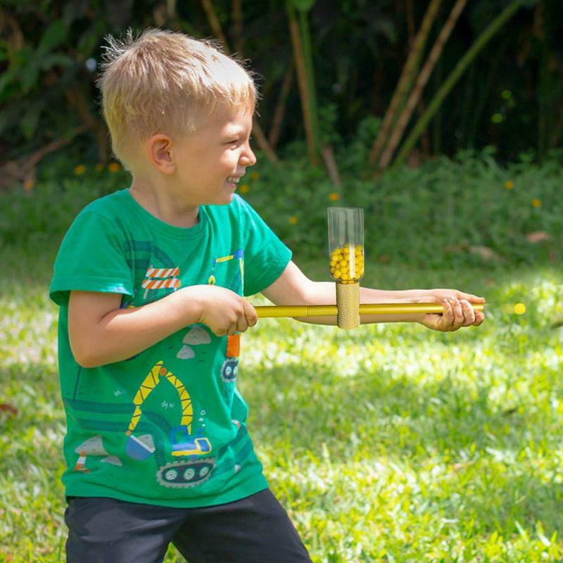 Soft Pinball Launcher para crianças, Crackling Tube, Small Ball Shooter, brinquedo ao ar livre, imitação de bambu, tiroteios artesanais, liga de alumínio
