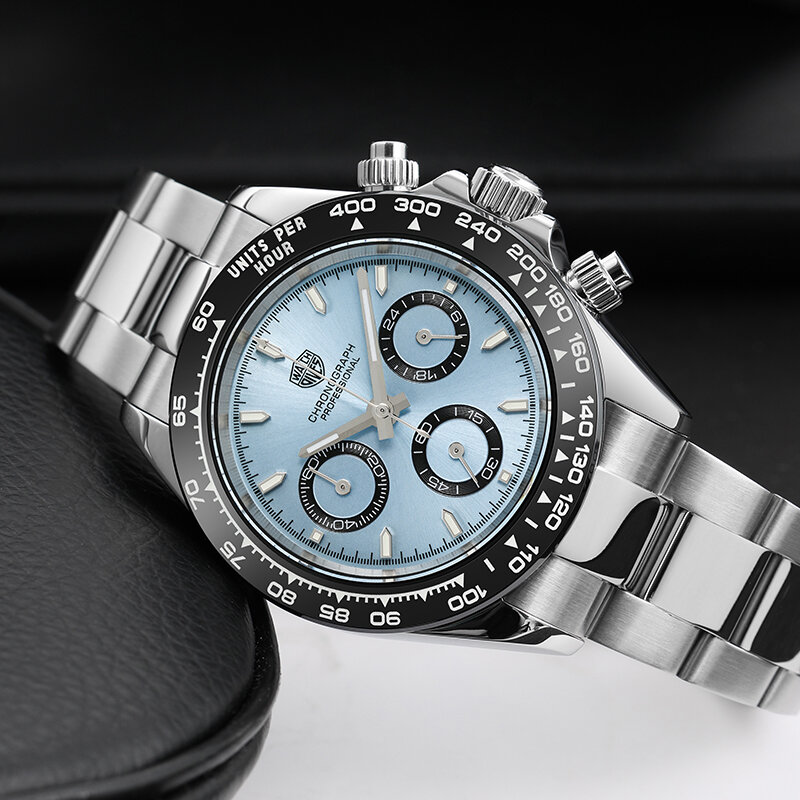 Watchdives 2024 nuovi orologi da uomo Top Luxury Quartz Watch Speed Chronograph AR Sapphire Mirror orologio da polso luminoso WD16500
