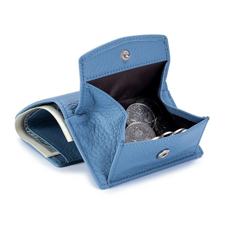 กระเป๋าสตางค์สตรีและกระเป๋าสตางค์หนังแท้ขนาดเล็กแฟชั่นกระเป๋าสตางค์เหรียญขนาดเล็กกระเป๋า Rfid Blocking กระเป๋าสตางค์ Designer Portfel Damski