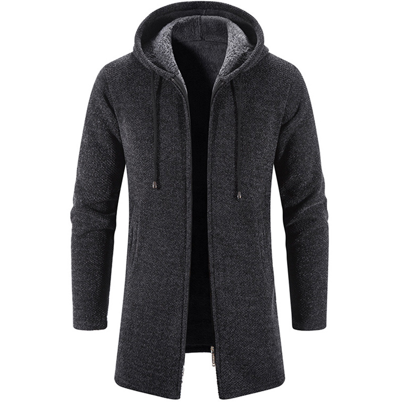 Męskie swetry płaszcz jesienno-zimowa nowe ocieplane ciepłe zamek średniej długości sweter rozpinany męska dzianina w stylu Casual sweter męskie ubrania