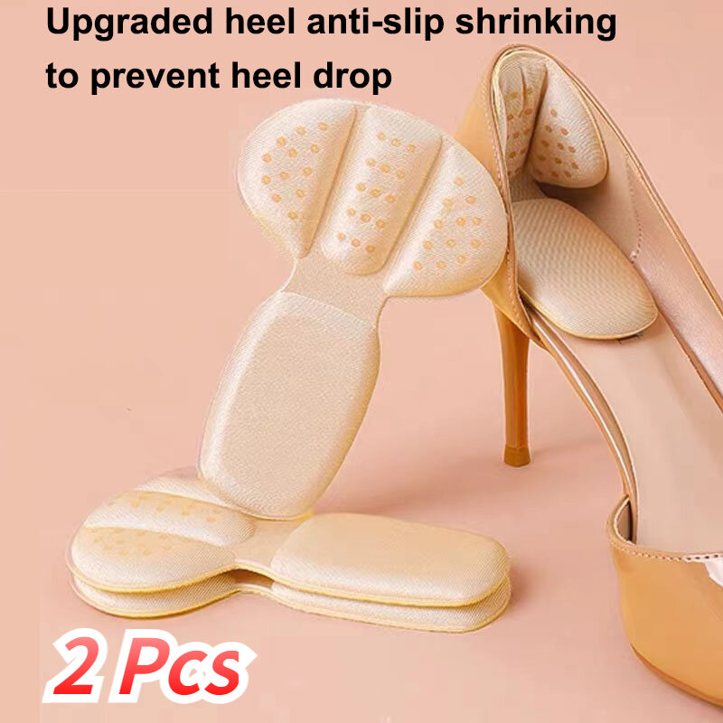 2PCS Heel Stickers Sneakers Heel Protection Pads Women Insoles Adjust Size Half Cushion Heel Inserts T-Shaped Shoe Foot Care Pad