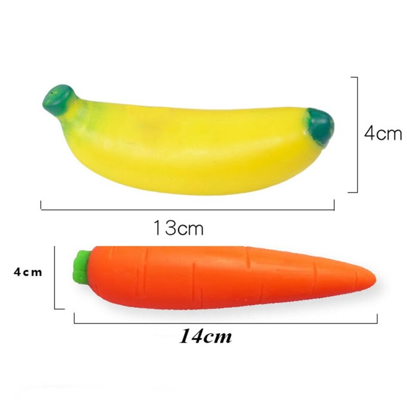 Giocattoli realistici carota banana per bambini con giocattoli morbidi portatili scanalati