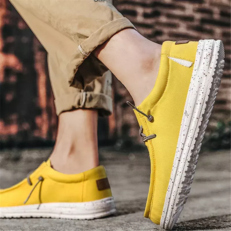 Plus Size 40-48 Men's Casual Shoes Flat Outdoor Mens Sneakers Lightweight Boat Shoes Driving Loafers Breathable Men Canvas Shoes