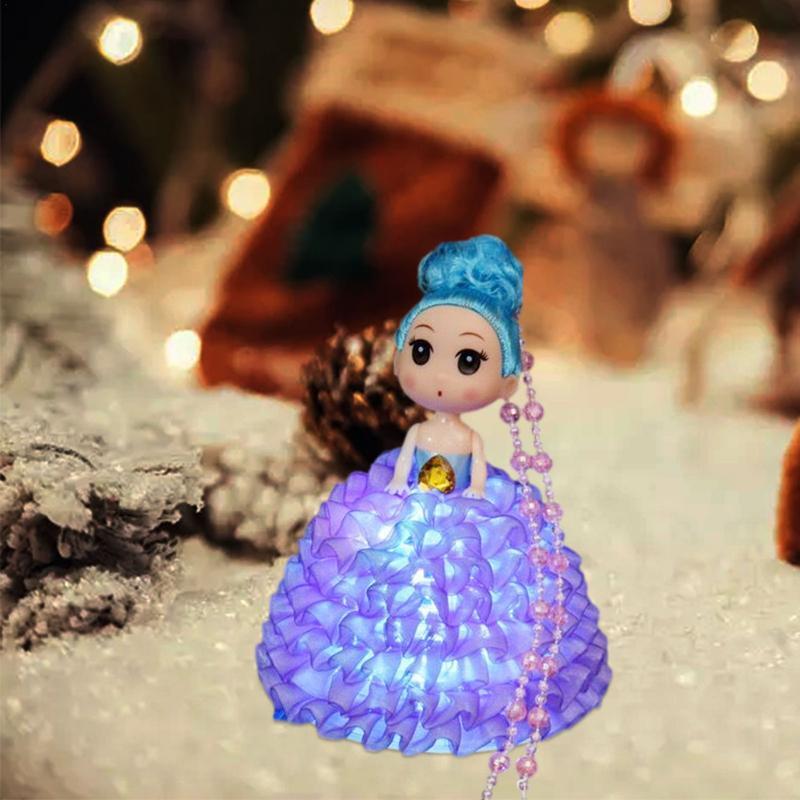 Luz noturna de boneca luminosa infantil, princesa, iluminação portátil e suave, presentes para meninas, jardim de infância, bonito