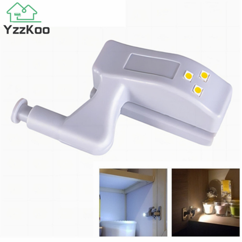 YzzKoo lampu engsel dalam LED Universal, lampu malam lemari pakaian Sensor lampu dapur lemari pakaian