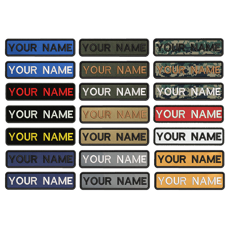 Parche personalizado con nombre y número, banda para el brazo, para chevrons, bordado con lazo de gancho, 10cm x 2,5 cm, 1 unidad