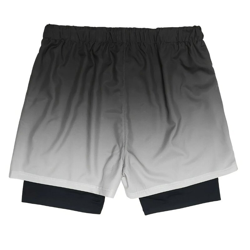 Pantalones cortos deportivos 2 en 1 para hombre, Shorts transpirables de doble capa, secado rápido, compresión, Fitness