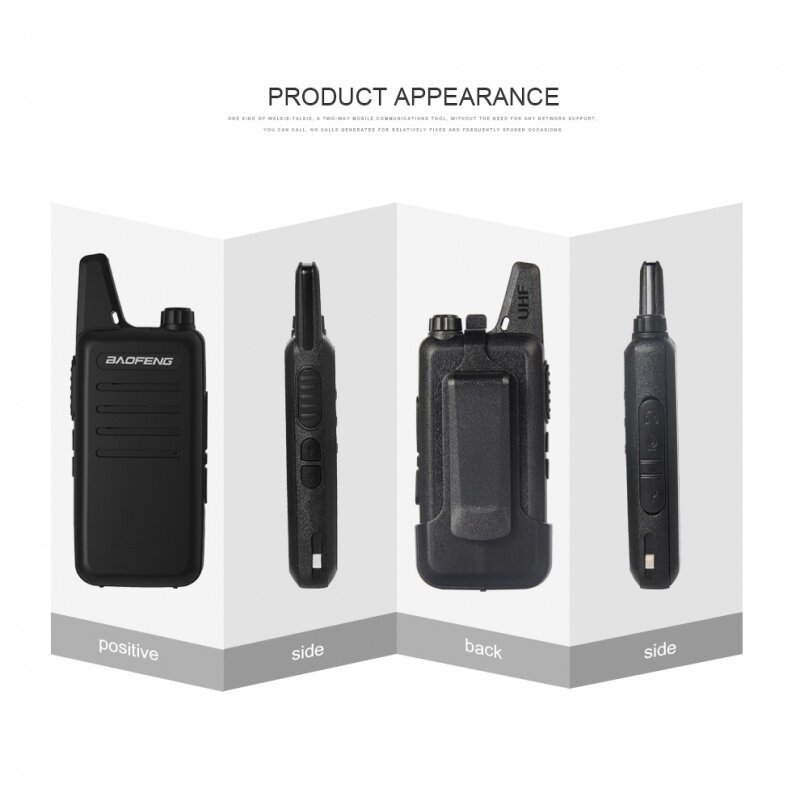Baofeng-walkie-talkie VTC2, Radio portátil de largo alcance, bidireccional, piezas, 400-470mhz, 2 VT-C2