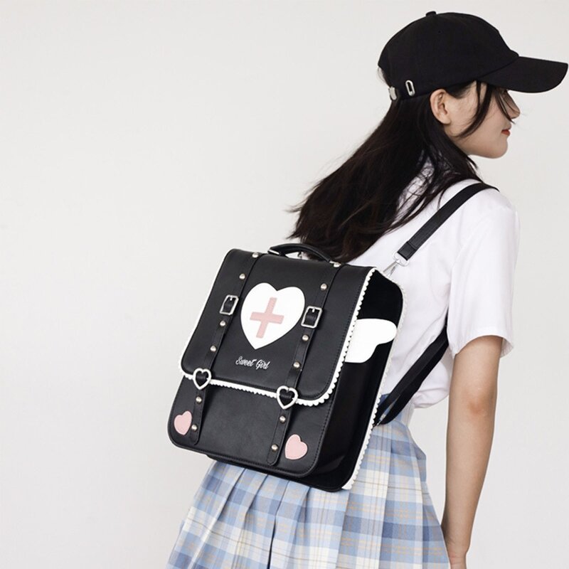 Рюкзак-кошелек для женщин, сумка в стиле Лолиты, японский JK, студенческий стиль, искусственная кожа, дорожные большие женские