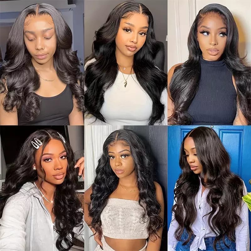 Brazilian HD Transparent Lace Frontal Wig 180% Density Body Wave 13x6 13x4 Lace Front Human Hair Wigs